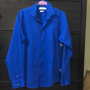 Calvin Klein Royal Blue Sateen Shirt